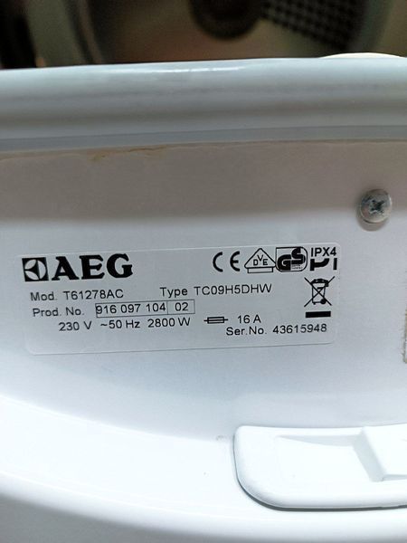 Сушильна машина Aeg Protex T61278AC 2800w 7кг sn 43615948 000046154 фото