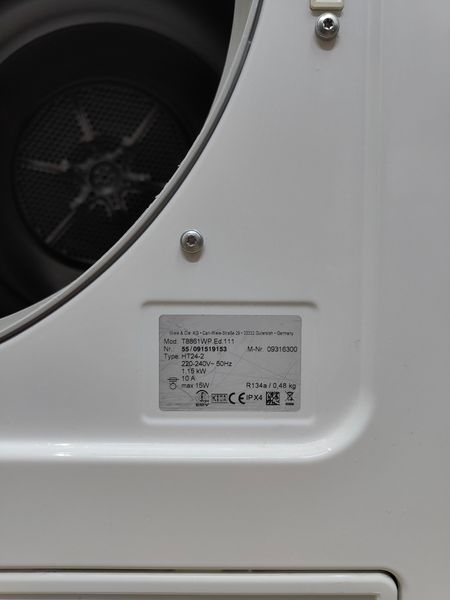 Сушильна машина Premium T8861WP Ed111 1500W 8кг sn 55091519153 000053633 фото
