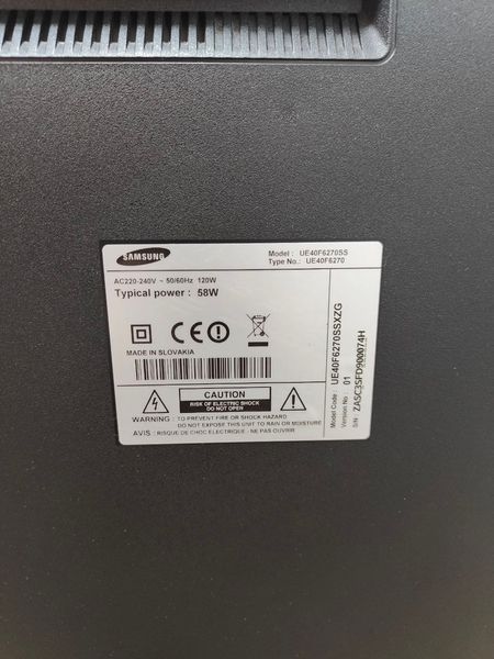 Телевизор Samsung UE40F6270SS 120W sn ZASC3SFD900074H 000050541 фото