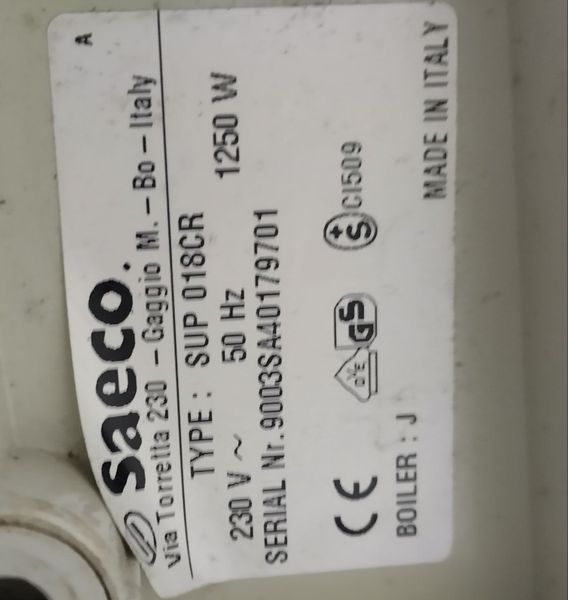 Кофемашина Saeco Cafe Crema SUP 018CR 1250W sn 9003SA40179701 000046375 фото
