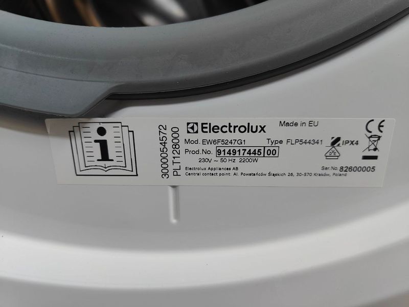 Пральна машина Electrolux PerfectCare 600 EW6F5247G1 2200W 7кг sn 82600005 n582 000051879 фото