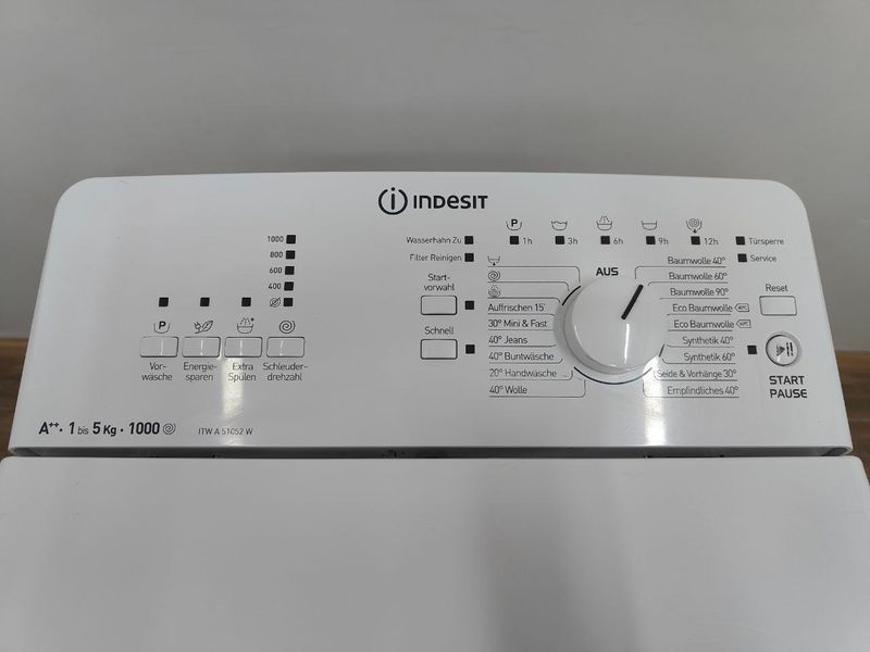 Стиральная машина вертикальная Indesit ITW A51052W1 2100W 5кг sn 602100102 000049475 фото