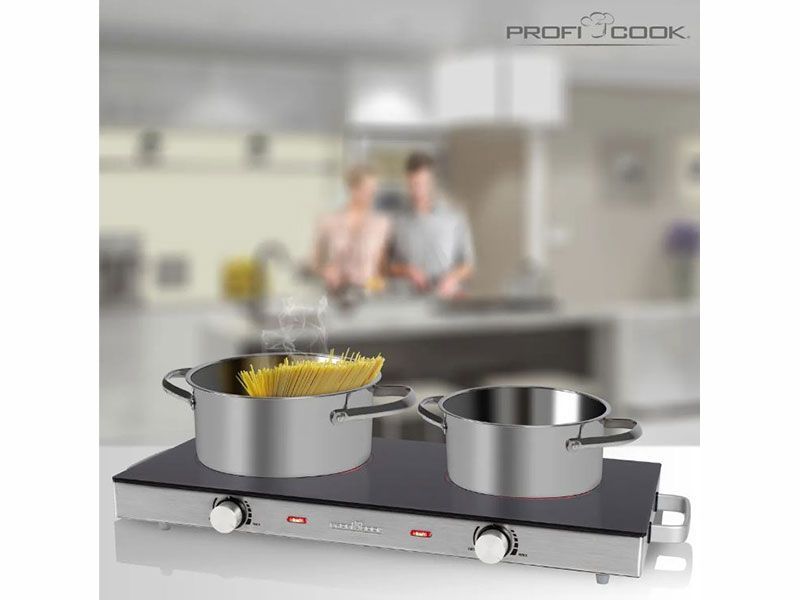 Плита электрическая настольная Profi Cook PC DKP 1211 2800w 2 конфорки 000038436 фото