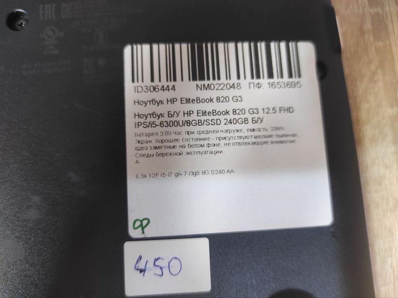 Ноутбук HP EliteBook 820 G3 Touch 000045750 фото
