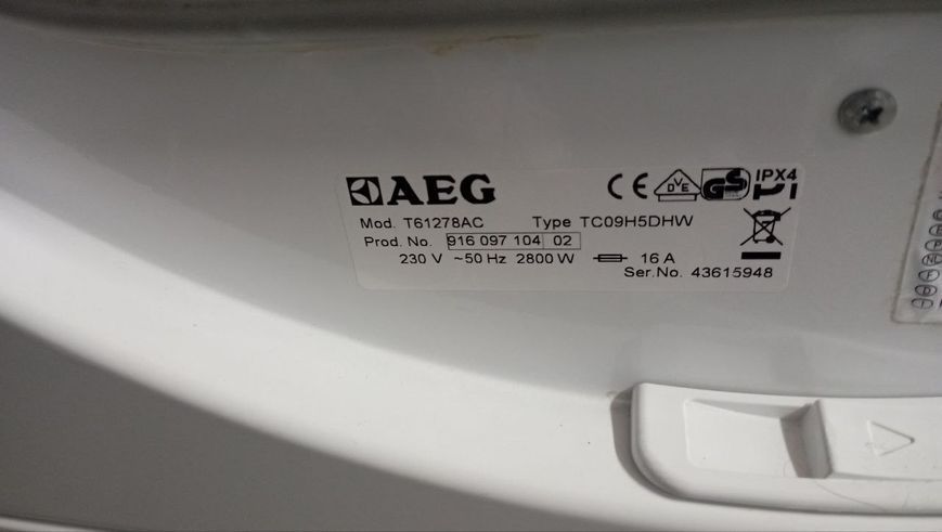 Сушильна машина Aeg Protex T61278AC 2800w 7кг sn 43615948 000046154 фото