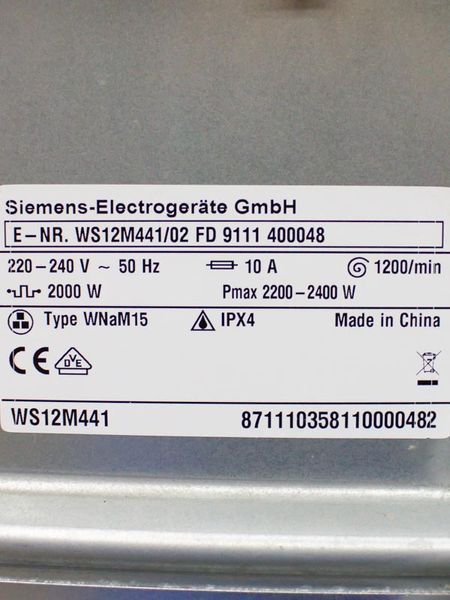 Стиральная машина Siemens IQ500 WS12M441 02 000031659 фото