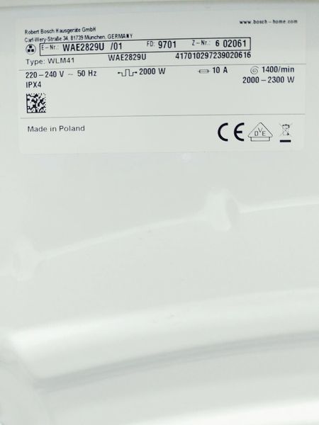 Стиральная машина Bosch WAE2829U 01 000036172 фото
