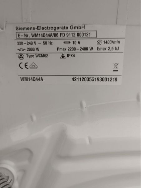 Стиральная машина Siemens WCM62 2400W sn 421120355193001218 000046767 фото
