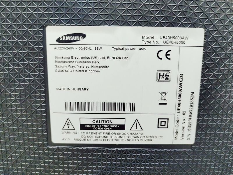 Телевізор 40 Samsung UE40H5000AW LED Full HD 88w sn 0B593HGG201852M 000042301 фото
