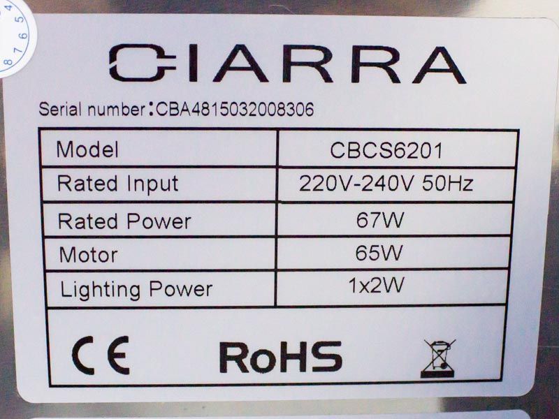 Витяжка Ciarra CBCS6201 67w сток (без коробки) LPNHK033495601 100е 000020492 фото