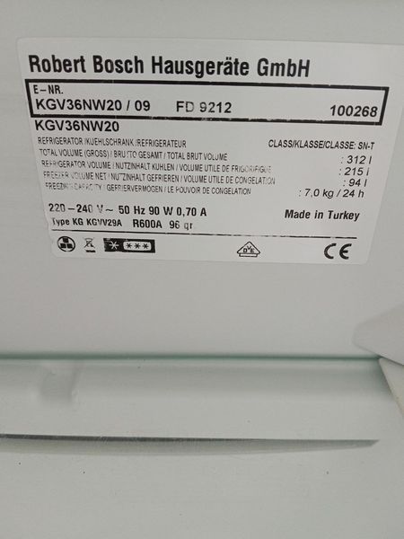 Холодильник двухкамерный Bosch KGV36NW20 90W 215+94л sn 9212100268 n475 000050182 фото