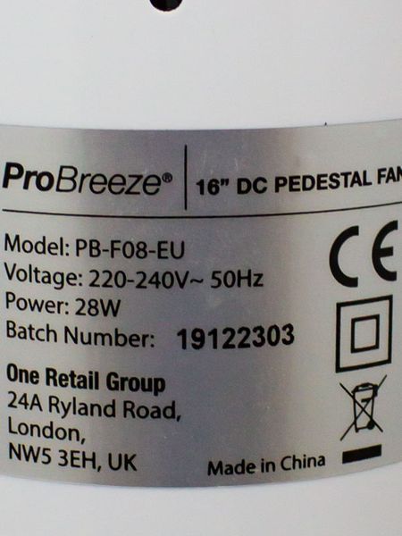 Вентилятор напольный ProBreeze PB F08 EU 000030930 фото