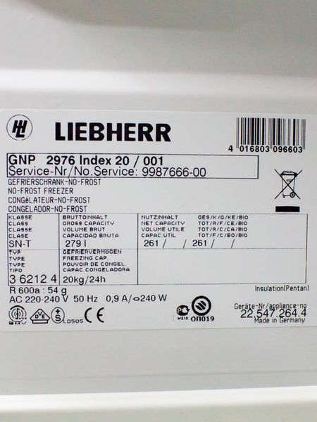 Морозильный шкаф Liebherr GNP 2976 Index 20 000029197 фото