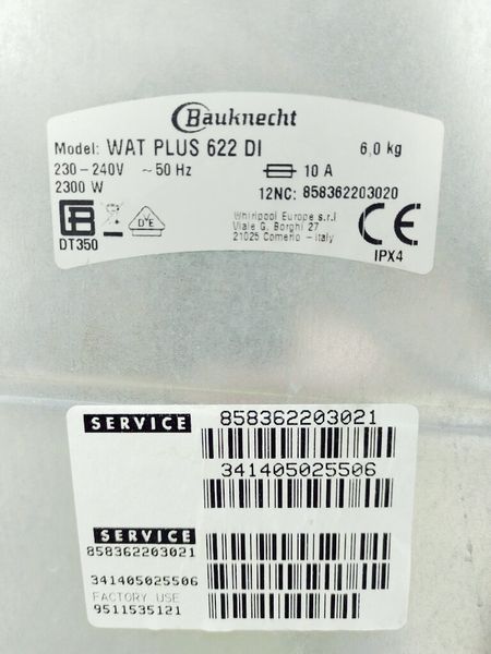 Стиральная машина вертикальная Bauknecht WAT PLUS 622 DI 000036909 фото