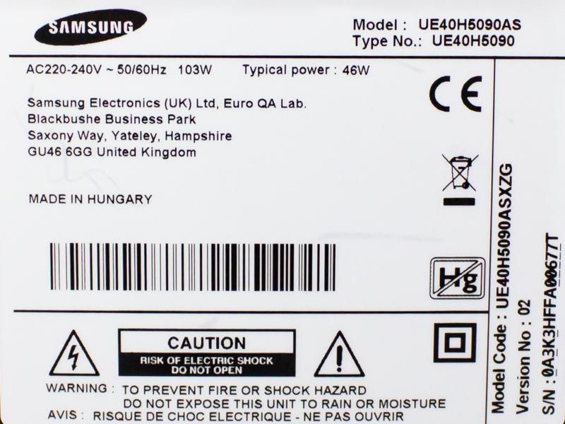 Телевизор 40 Samsung UE40H5090AS LED Full HD 000032375 фото
