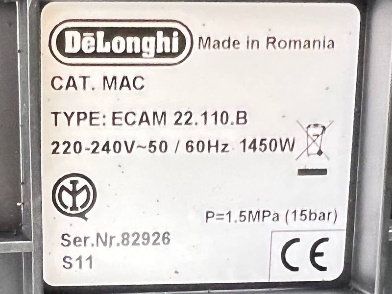 Кавомашина DeLonghi Magnifica S ECAM 22110 B 1450w sn 82926 213067DU18071830860 000040261 фото