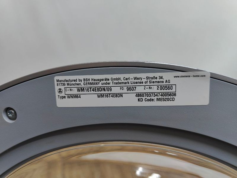 Пральна машина Siemens iQ700 WM16T4E8DN 09 2300W 8кг sn 9607200560 000053656 фото