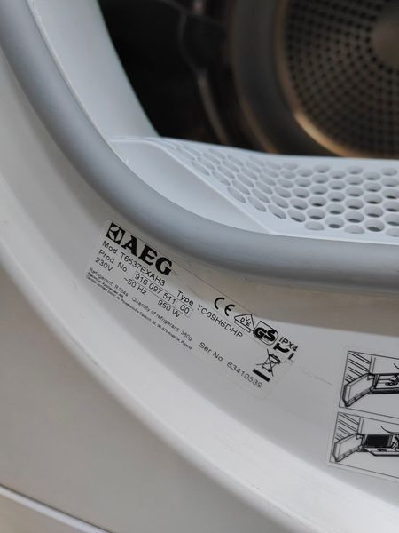Сушильна машина AEG T6537EXAH3 950W 7кг sn 63410539 000048648 фото