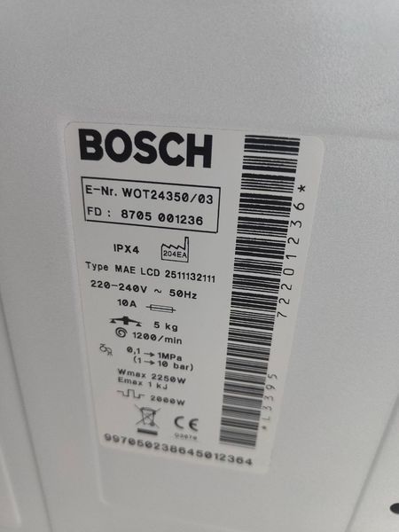Стиральная машина вертикальная Bosch Maxx 5 FD8705 001236 sn WOT2435003 000049837 фото