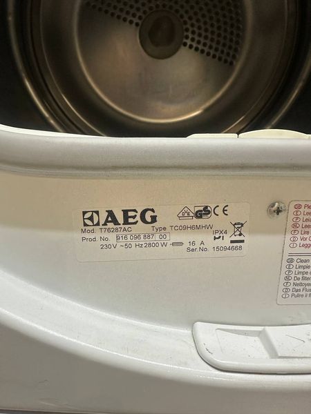 Сушильная машина AEG Protex T76287AC 2800W 8кг sn 15094668 000053857 фото