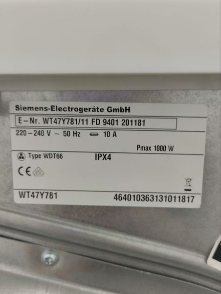 Сушильная машина Siemens WDT66 1000w 8кг sn WT47Y78111 000046349 фото