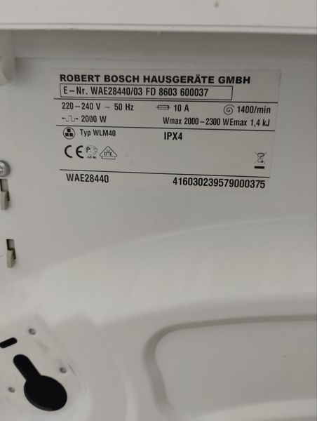 Стиральная машина Bosch WAE28440 03 6 кг 2300W sn 416030239579000375 000046787 фото