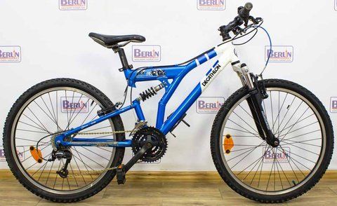 Велосипед 24 Decathlon rockrider двопідвіс синьо-білий алюм 000012399 фото
