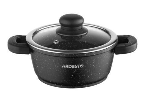 Каструля з кришкою Ardesto Gemini Anzio AR2412GE 1.2л чорна 000054071 фото