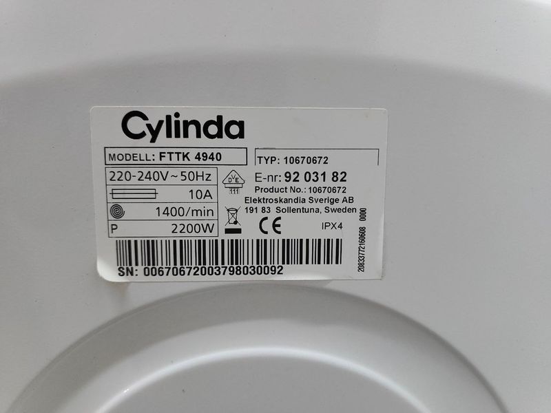 Пральна машина з сушкою Cylinda FTTK 4940 1400 об 6 кг 2200w sn 92031 82 n 590 000052392 фото