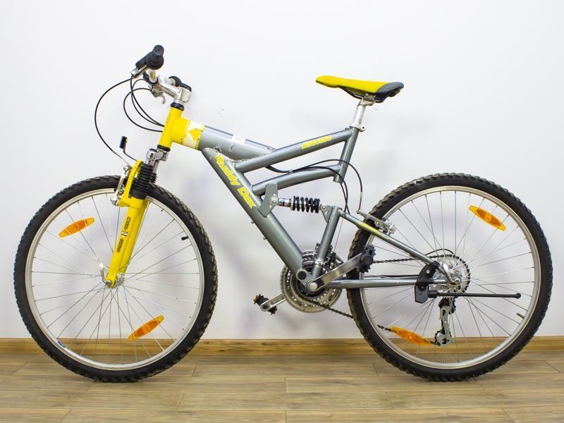 Велосипед 26 Ruddy Dax Mtb sus6 двопідвіс сіро-жовтий сталь 000019157 фото