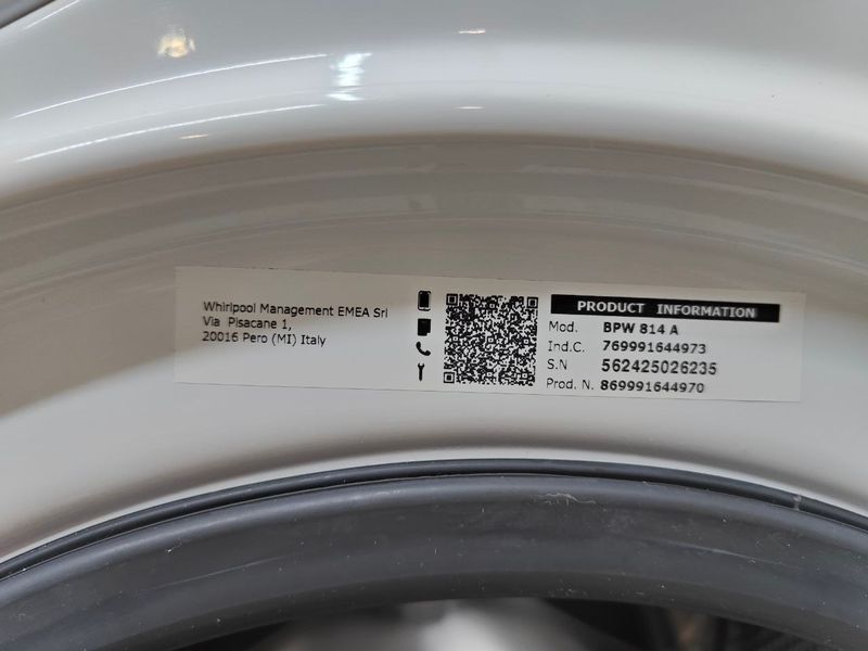 Стиральная машина Bauknecht BPW814A 1850W 8кг sn 562425026235 000051067 фото