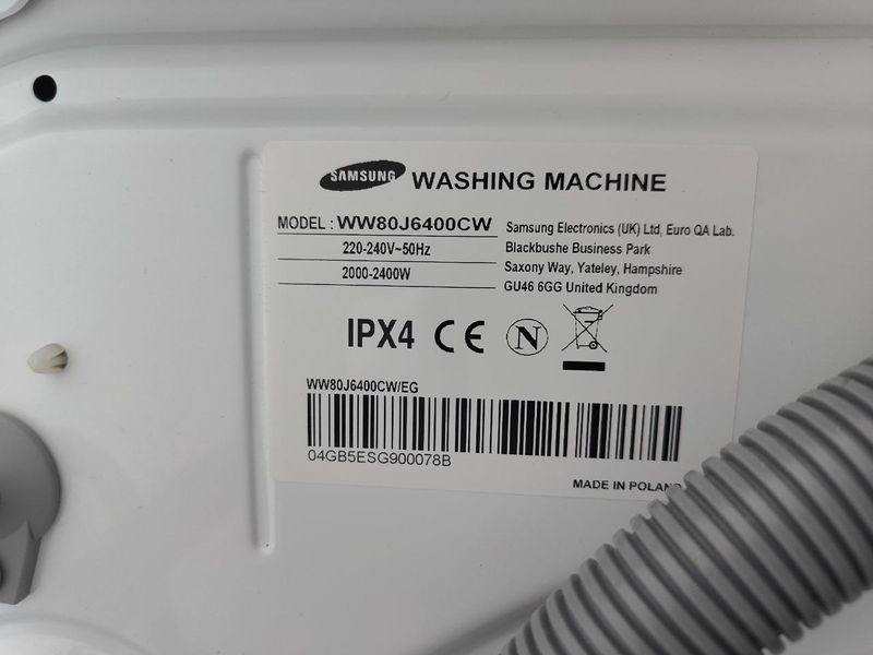 Пральна машина Samsung WW80J6400CW 2400W 8кг sn 04GB5ESG900078B 000051694 фото