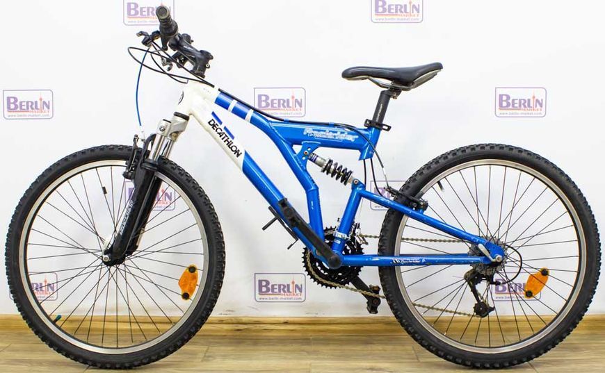 Велосипед 24 Decathlon rockrider двопідвіс синьо-білий алюм 000012399 фото