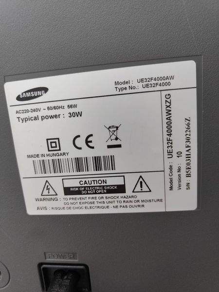 ТБ Samsung UE32F4000AW 56W sn 302266Z 000050701 фото