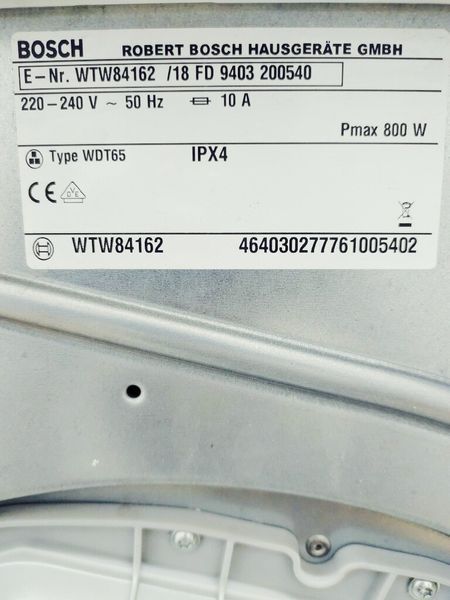 Сушильна машина Bosch WTW84162 18 800w 7 кг sn 9403 200540 000037905 фото