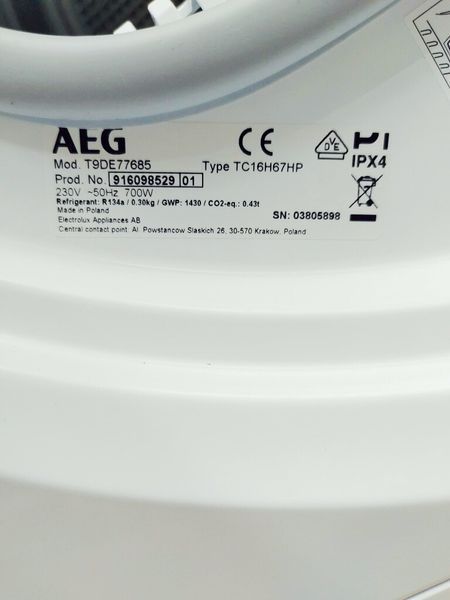 Сушильная машина AEG 9000 Series T9DE77685 000040776 фото