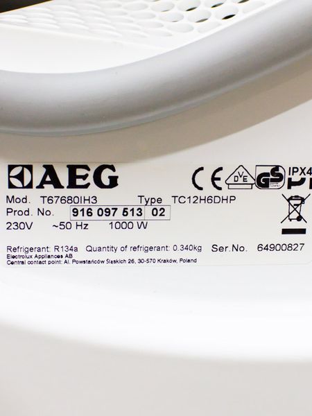 Сушильна машина AEG T67680IH3 1000w 8 кг sn 64900827 000029006 фото