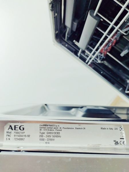 Посудомийна машина AEG FSE63700P 2200w 12 персон sn 72340062_партія 3 номер 152 000040945 фото
