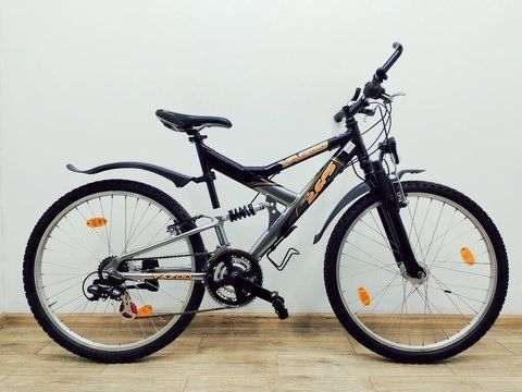 Велосипед 26 Yazoo 26FS двопідвіс чорно сірий алюм 000038580 фото