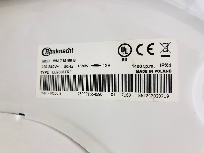 Стиральная машина Bauknecht WM 7 M100B 000045460 фото