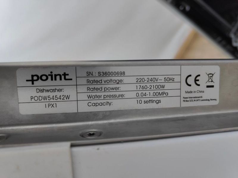 Посудомийна машина Point PODW54542W 2100W 10ком sn S36000698 n556 000051480 фото