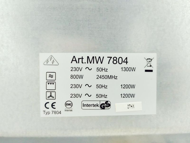 Мікрохвильова піч Severin MW 7804 1300w гриль 1200w sn 07HX 000038743 фото