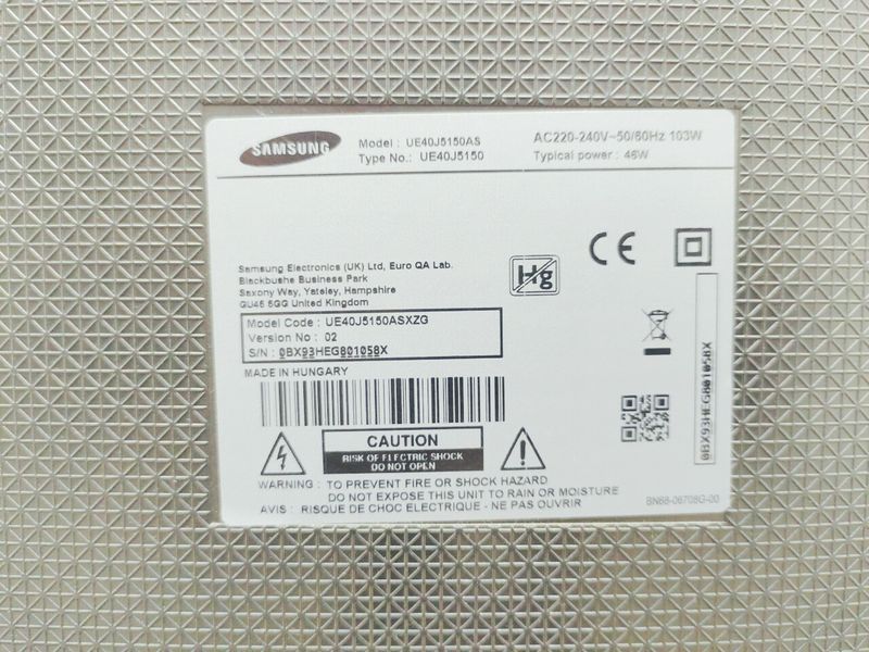 Телевізор 40 Samsung UE40J5150AS Full HD 103w sn 0BX93HEG801058X 000045277 фото