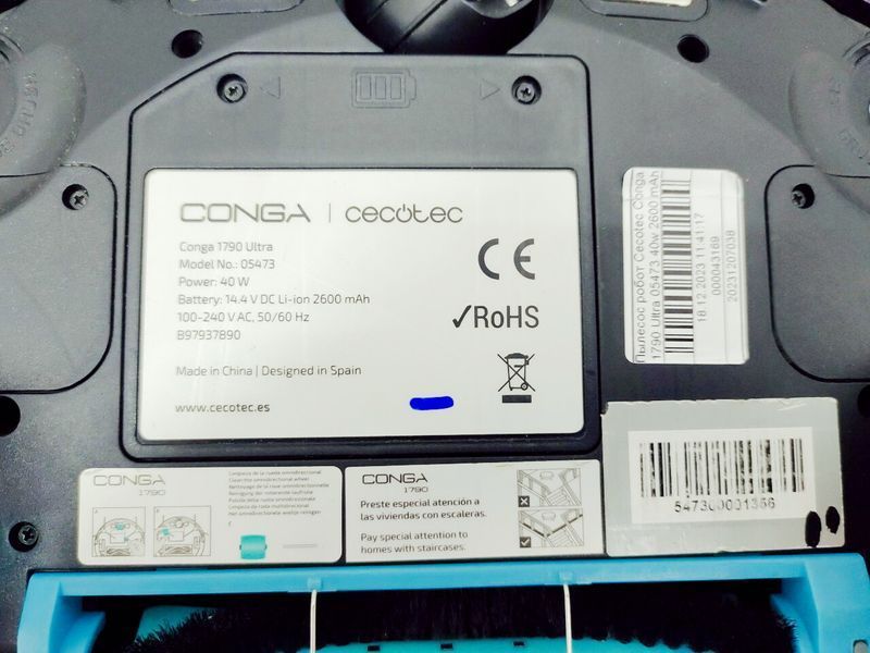 Пилосос робот Cecotec Conga 1790 Ultra 05473 40w 2600 mAh sn 547300001356 000043169 фото