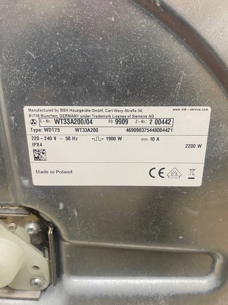 Сушильная машина Siemens WT33A200 sn 200442 000047915 фото