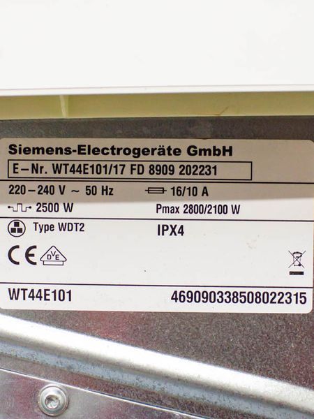 Сушильна машина Siemens WT44E101 17 2800w 7 кг sn 8909 202231 000034520 фото