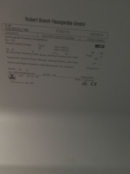 Морозильна камера Bosch GSL8502 90W 97л sn 000049614 фото