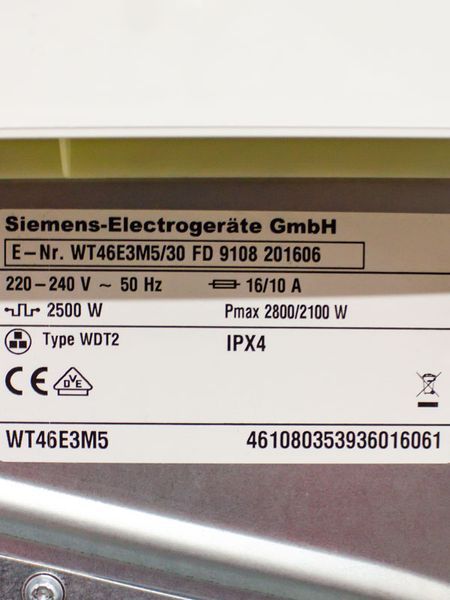 Сушильная машина Siemens WT46E3M5 30 000031855 фото
