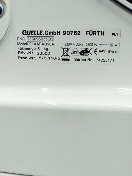 Сушильна машина Privileg 91AAFAB18A 6кг 2300w sn 74253171 000038342 фото