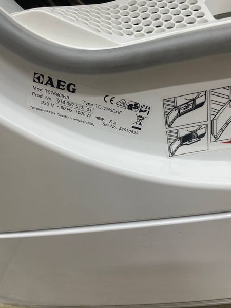 Сушильна машина AEG Protex Plus T67680IH3 1000w 8 кг sn 54918553 000045382 фото